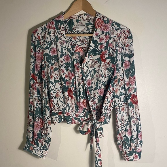 Frank & Oak Botanical Print Wrap Top - Picture 4 of 10